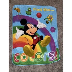 Mickey Mouse Fleece Blanket Soft Plush 50" X 39" Find The Colors!